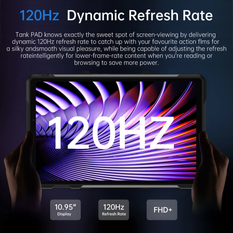 [HK Warehouse] Unihertz 8849 Tank Pad Rugged Tablet PC & Projector, 16GB+512GB, 10.95 inch Android 14 Dimensity 8200 Octa Core 5G Network, EU Plug  - Black