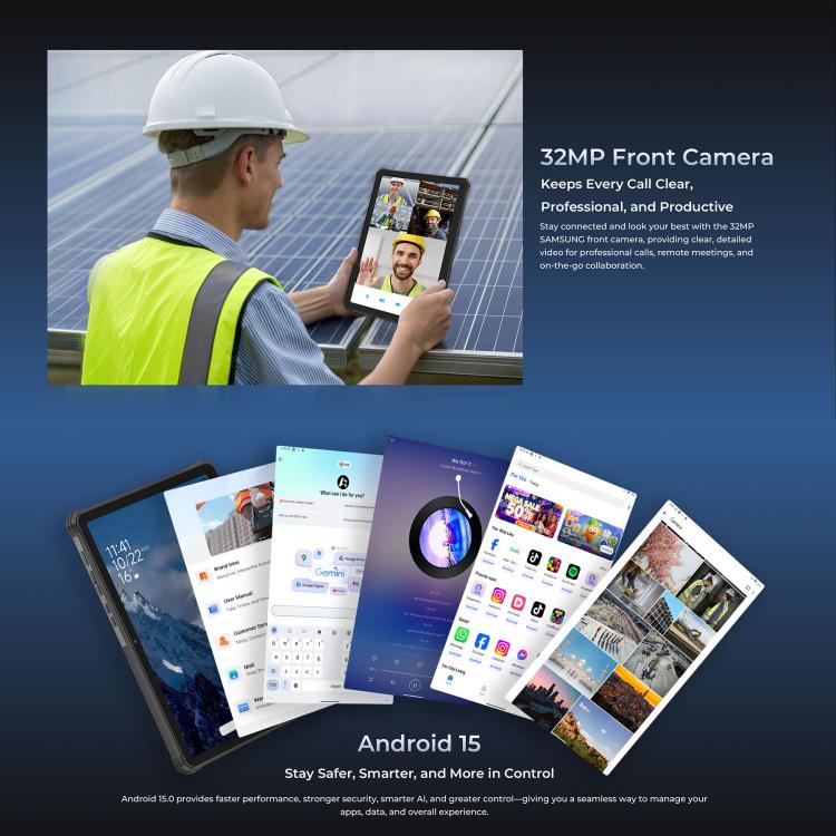 [HK Warehouse] OUKITEL RT10 5G Network IP68/IP69K Rugged Tablet, 12GB+512GB, 11 inch Android 15 MTK Dimensity 7400X Support Dual SIM, EU Plug  - Black