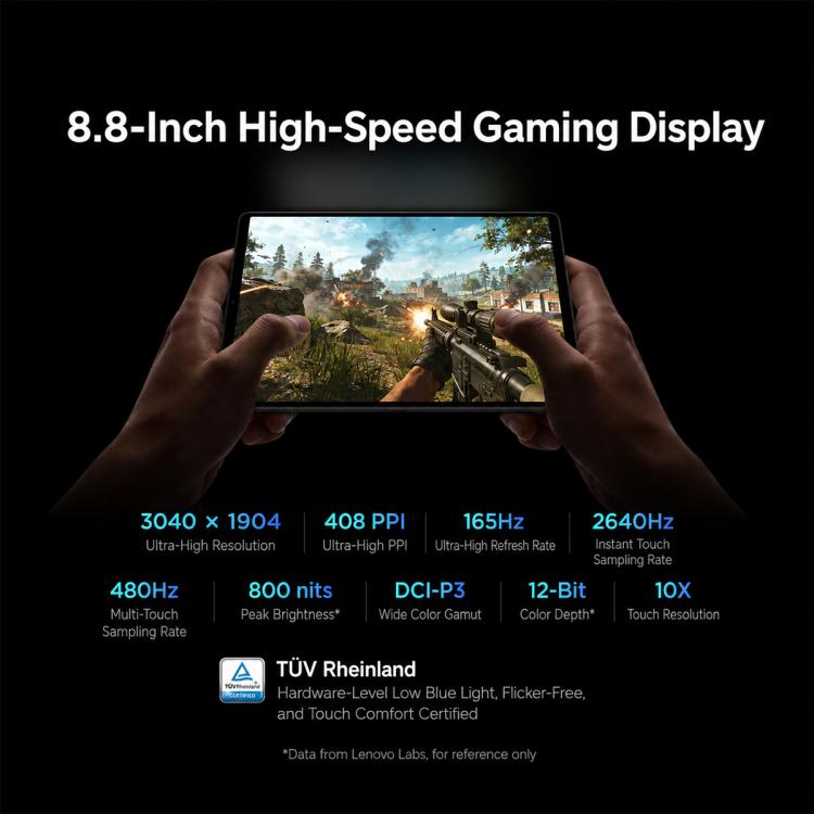 Lenovo LEGION Y700 Gen5 2026 Football Limited Ed. 8.8 inch AI Gaming WIFI Tablet, 12GB+256GB, Android 16, Qualcomm Snapdragon 8 Elite Gen5, US Plug - Green