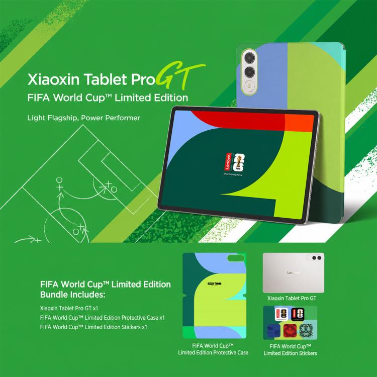 Lenovo Xiaoxin Pad Pro GT 2026 Football Limited Ed. 11.1 inch WIFI Tablet, 12GB+512GB, Android 15 OS, Qualcomm Snapdragon 8 Gen3 Octa Core,US Plug  - White