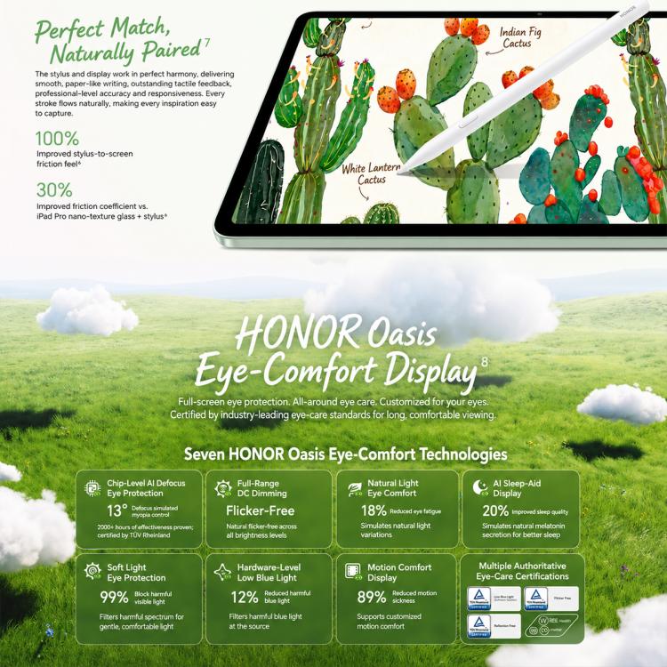 Honor Pad 20 Lite Edition WiFi Tablet PC, 12.1 inch 6GB+128GB MagicOS 10 Qualcomm Snapdragon 7 Gen3 Octa Core, US Plug  - Grey