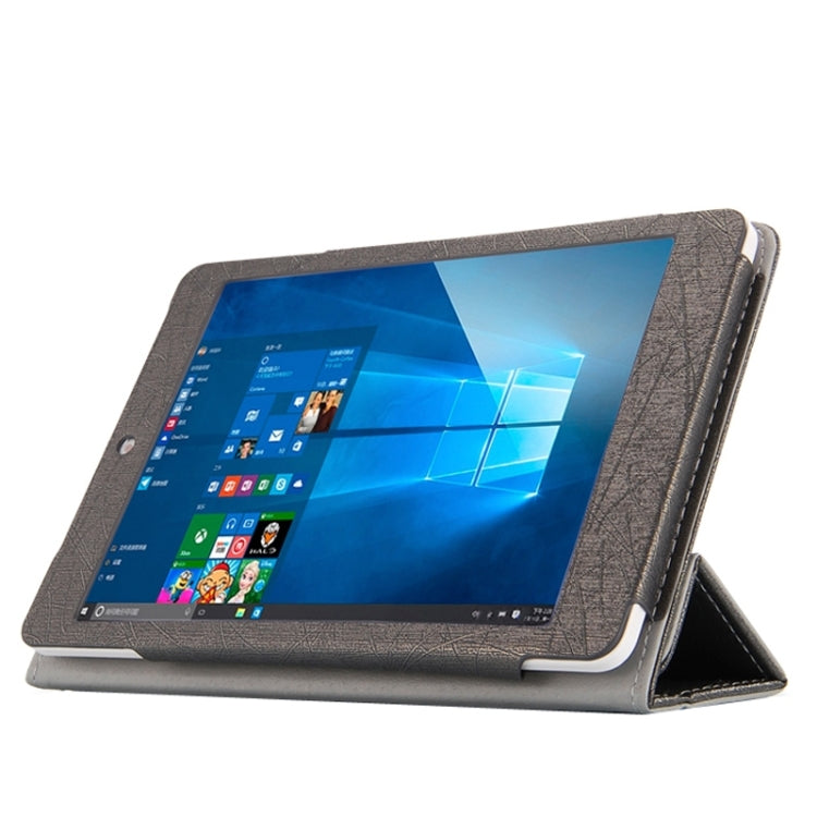 For Teclast  X89 Kindow Dual OS Tablet(WMC0601) Steel Wire Texture Horizontal Flip Leather Case with Three-folding Holder