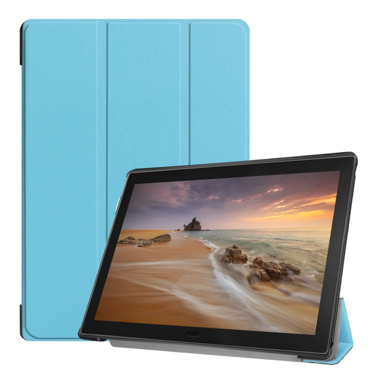 Custer Texture Horizontal Flip PU Leather Case for Lenovo Tab E10 X104, with Three-folding Holder