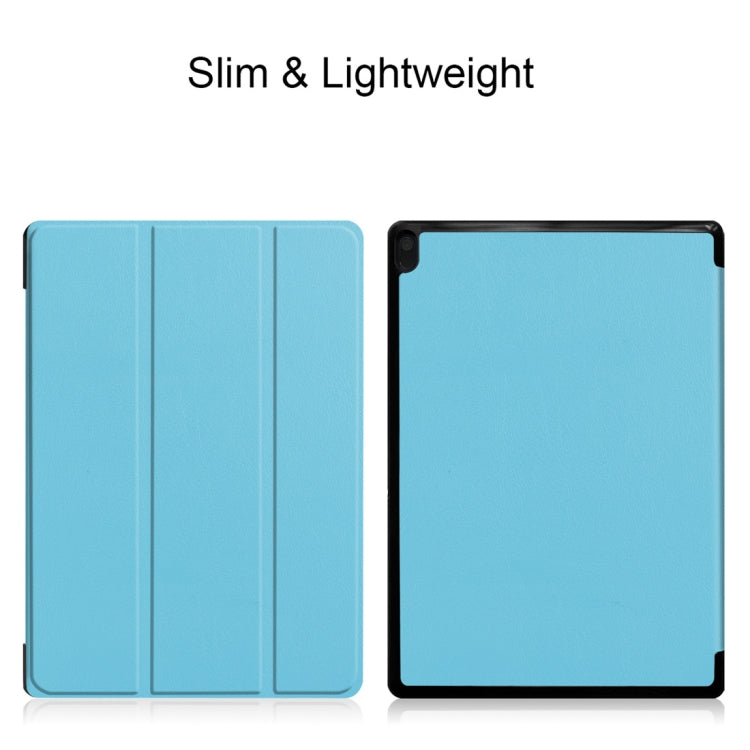 Custer Texture Horizontal Flip PU Leather Case for Lenovo Tab E10 X104, with Three-folding Holder