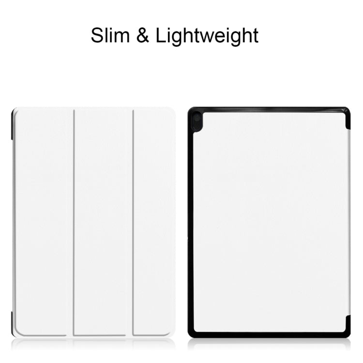 Custer Texture Horizontal Flip PU Leather Case for Lenovo Tab E10 X104, with Three-folding Holder