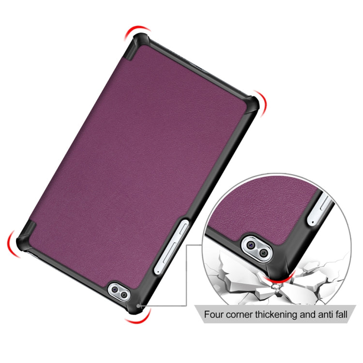 Custer Texture Horizontal Deformation Flip Leather Case for Huawei Honor Waterplay 8 inch with Three-folding Holder