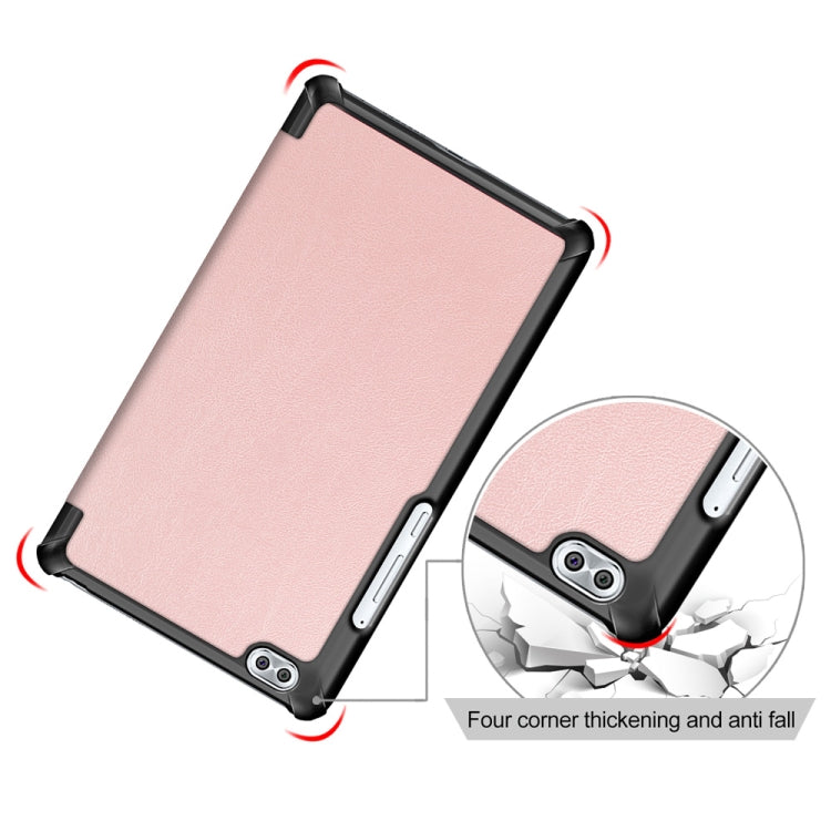 Custer Texture Horizontal Deformation Flip Leather Case for Huawei Honor Waterplay 8 inch with Three-folding Holder