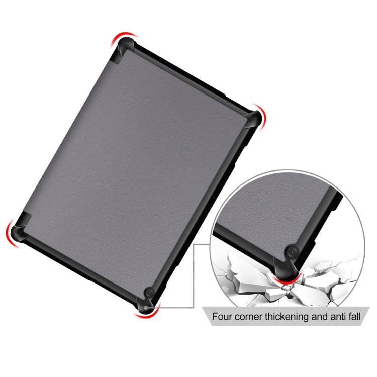 3-folding Custer Texture Deformation Flip Leather Case for Lenovo Tab M10 TB-X605F / X505F