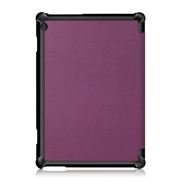 3-folding Custer Texture Deformation Flip Leather Case for Lenovo Tab M10 TB-X605F / X505F