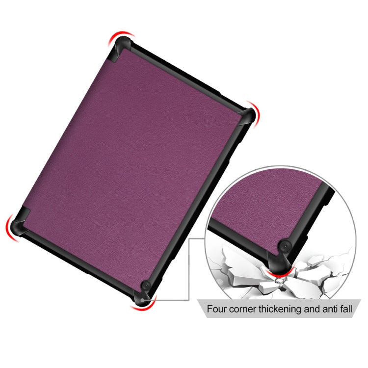 3-folding Custer Texture Deformation Flip Leather Case for Lenovo Tab M10 TB-X605F / X505F