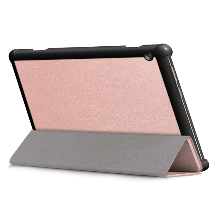 3-folding Custer Texture Deformation Flip Leather Case for Lenovo Tab M10 TB-X605F / X505F