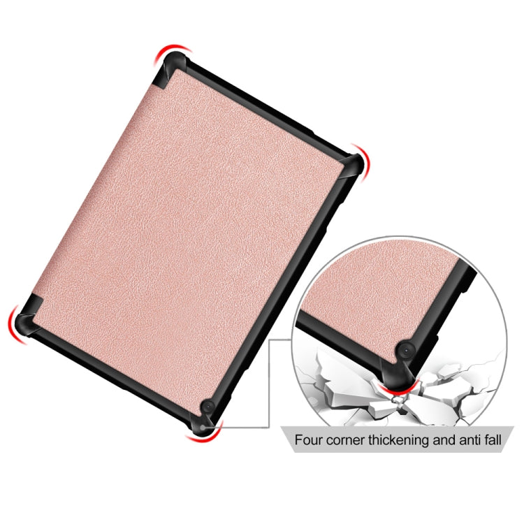 3-folding Custer Texture Deformation Flip Leather Case for Lenovo Tab M10 TB-X605F / X505F