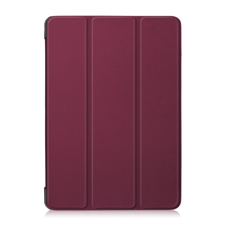 3-folding Custer Texture Deformation Flip Leather Case for Lenovo Tab M10 TB-X605F / X505F