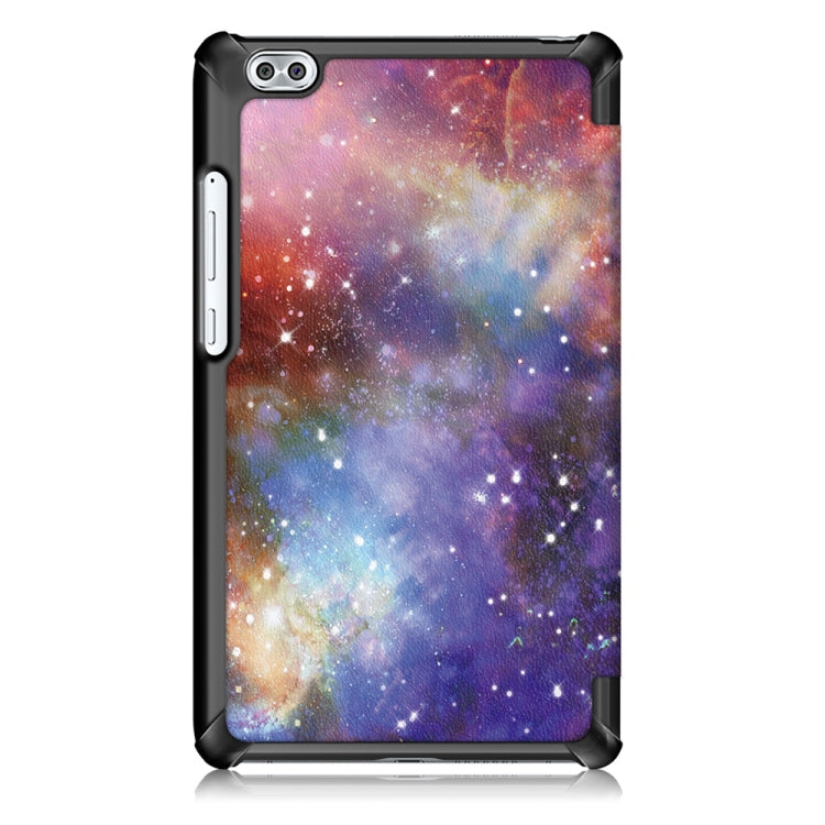 Coloured Drawing Pattern Horizontal Deformation Flip Leather Case for Huawei Honor Waterplay 8 inch, with Three-folding Holder