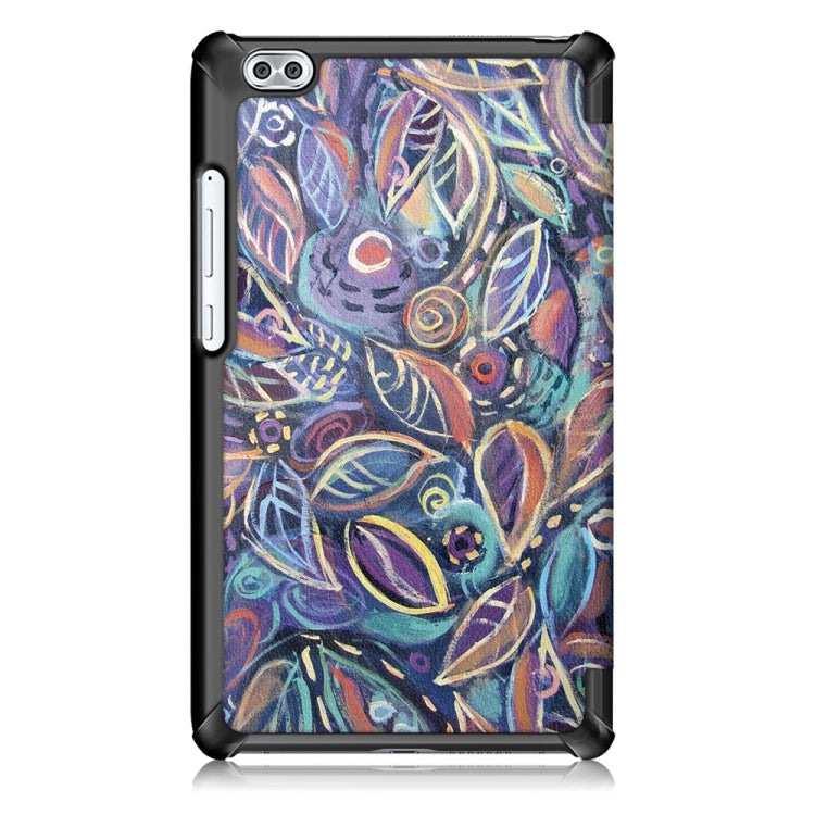 Coloured Drawing Pattern Horizontal Deformation Flip Leather Case for Huawei Honor Waterplay 8 inch, with Three-folding Holder