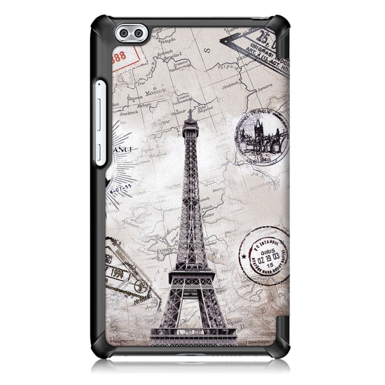 Coloured Drawing Pattern Horizontal Deformation Flip Leather Case for Huawei Honor Waterplay 8 inch, with Three-folding Holder