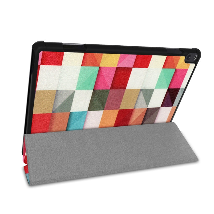 Coloured Drawing Pattern Horizontal Deformation Flip Leather Case for Lenovo Tab P10 10.1 inch, with Three-folding Holder & Sleep / Wake-up Function