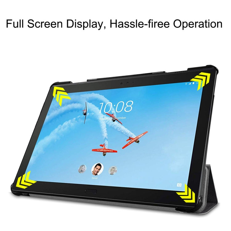 Coloured Drawing Pattern Horizontal Deformation Flip Leather Case for Lenovo Tab P10 10.1 inch, with Three-folding Holder & Sleep / Wake-up Function