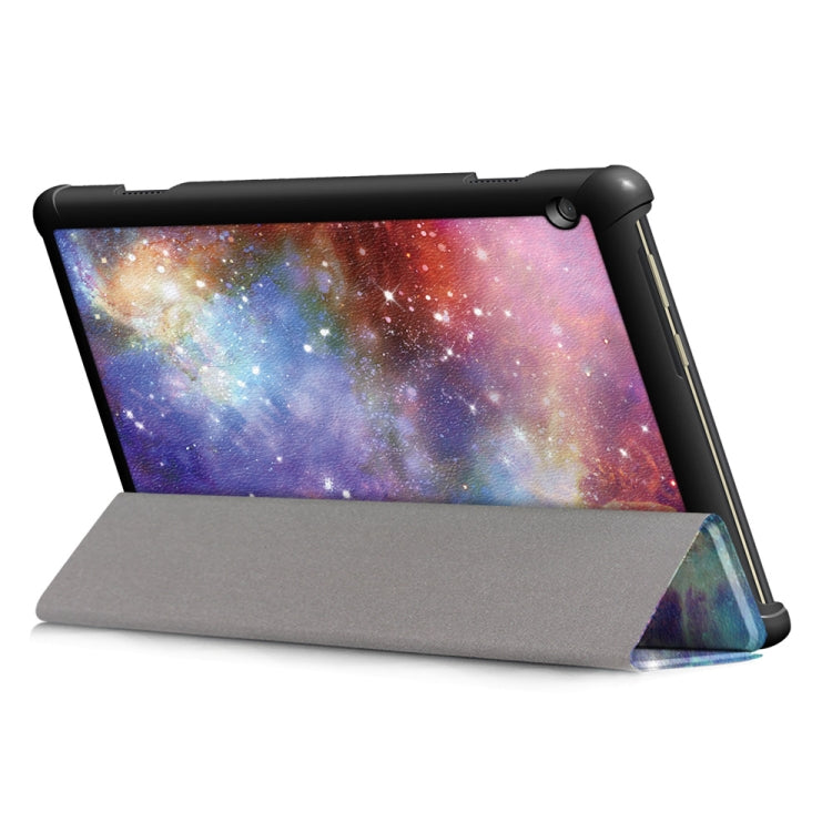 Coloured Drawing Pattern Horizontal Deformation Flip Leather Case for Lenovo Tab M10, with Three-folding Holder