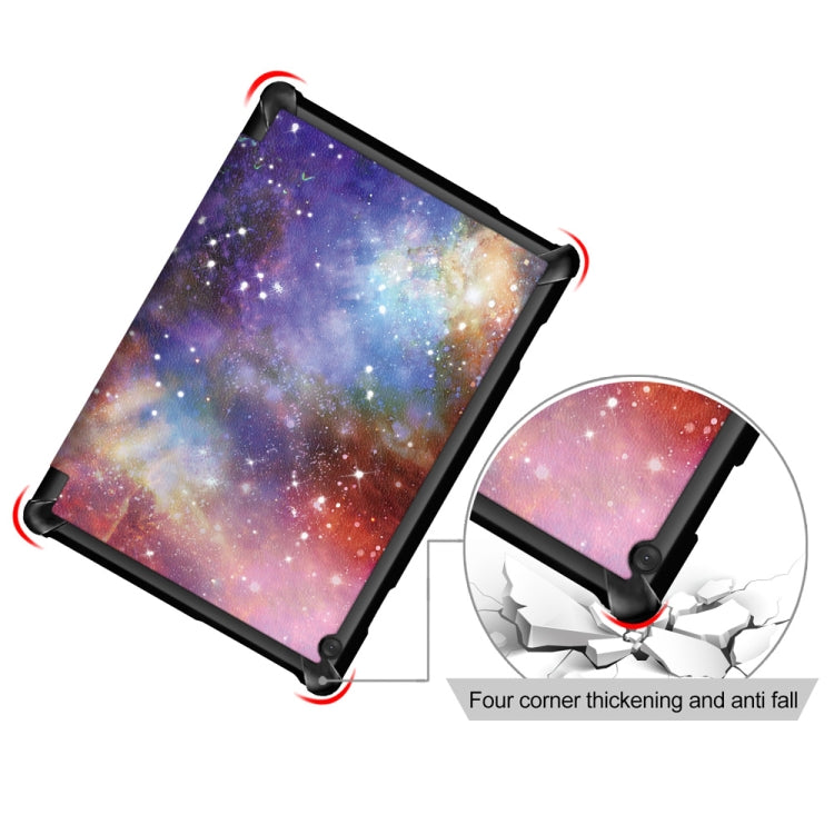 Coloured Drawing Pattern Horizontal Deformation Flip Leather Case for Lenovo Tab M10, with Three-folding Holder