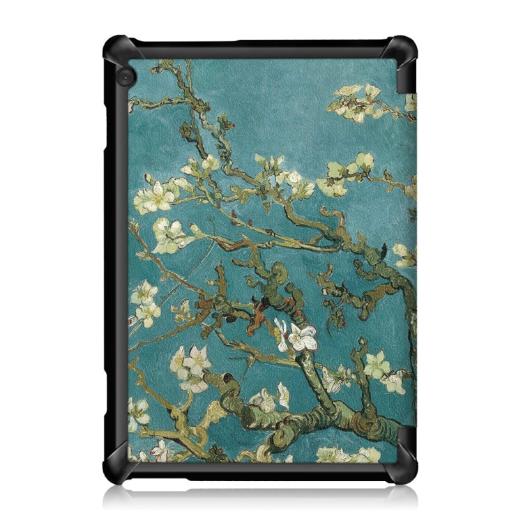 Coloured Drawing Pattern Horizontal Deformation Flip Leather Case for Lenovo Tab M10, with Three-folding Holder