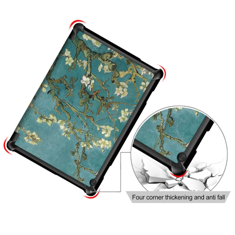 Coloured Drawing Pattern Horizontal Deformation Flip Leather Case for Lenovo Tab M10, with Three-folding Holder
