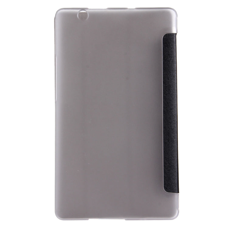 For Huawei Mediapad M3 Lite 8.0 Silk Texture Horizontal Flip Leather Case with Three-folding Holder
