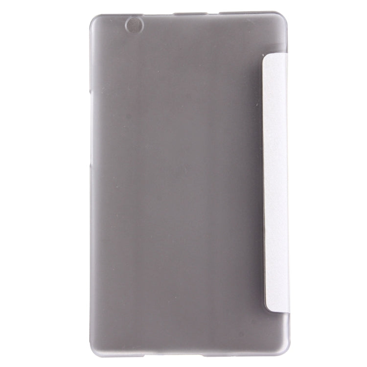 For Huawei Mediapad M3 Lite 8.0 Silk Texture Horizontal Flip Leather Case with Three-folding Holder