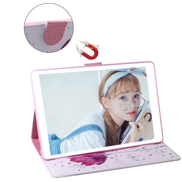 Purple Orchids Pattern Horizontal Flip Leather Case for Huawei MediaPad M5 Lite 10.1, with Holder & Card Slot & Wallet