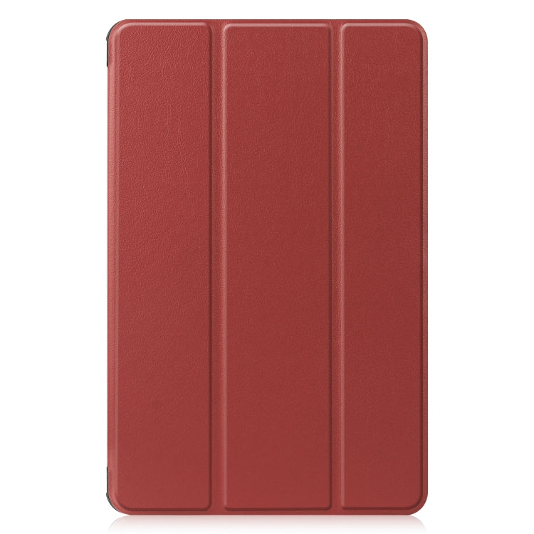 For Huawei Honor V6 / MatePad 10.4 inch Universal Caster Pattern Horizontal Flip Tablet PC Protective Leather Case with Tri-fold Bracket & Sleep Function(Wine Red)