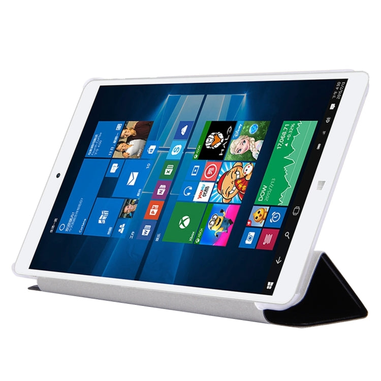 For Teclast  X80 Power Dual OS Tablet(WMC0011) Silk Texture Horizontal Flip Leather Case with with Translucent Frosted Plastic Back Shell & Three-folding Holder(Black)