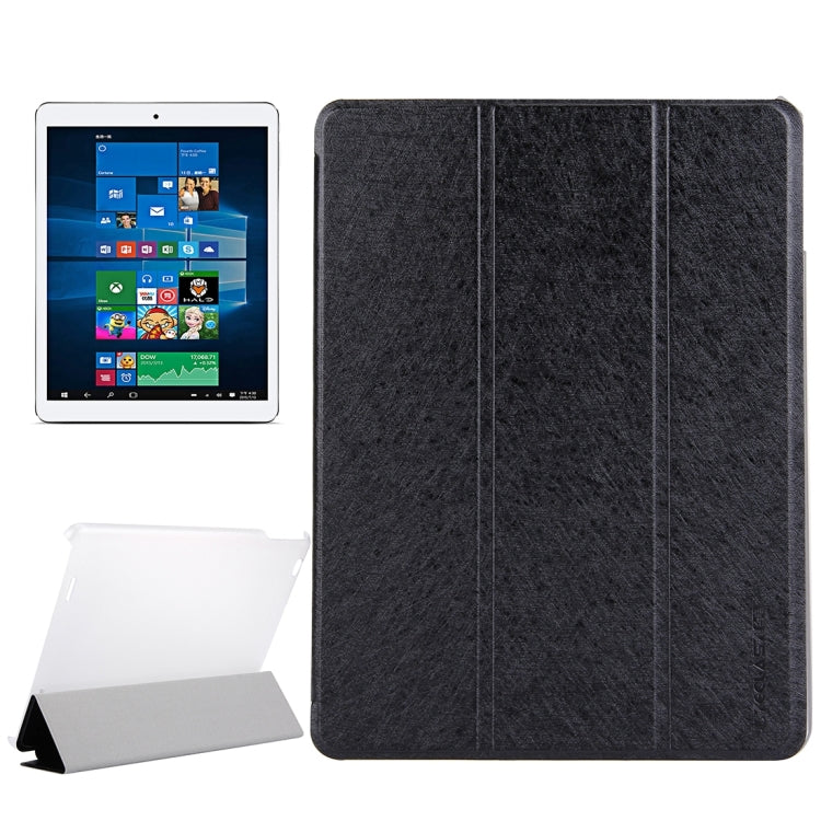 For Teclast  X98 Plus II Dual OS Tablet(WMC0662) Silk Texture Horizontal Flip Leather Case with with Translucent Frosted Plastic Back Shell & Three-folding Holder(Black)