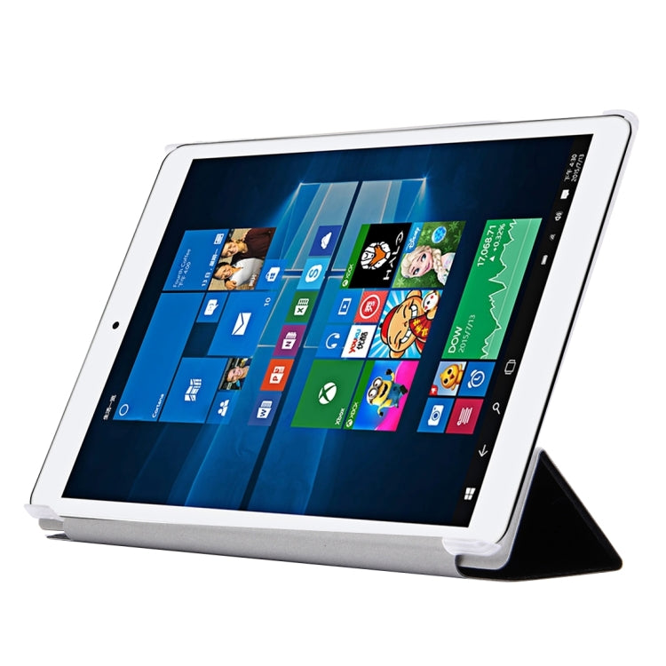 For Teclast  X98 Plus II Dual OS Tablet(WMC0662) Silk Texture Horizontal Flip Leather Case with with Translucent Frosted Plastic Back Shell & Three-folding Holder(Black)