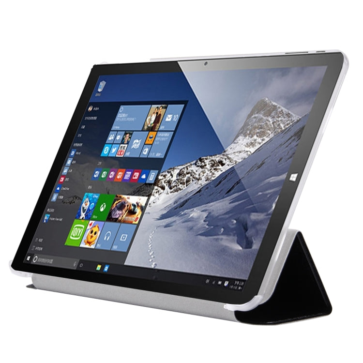 For Teclast  Tbook 10 Dual OS Tablet(WMC0600) Silk Texture Horizontal Flip Leather Case with Translucent Frosted Plastic Back Shell & Three-folding Holder(Black)