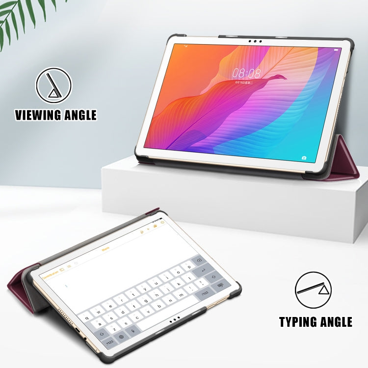 Custer Painted 3-folding Holder Tablet PC Leather Case For Honor Pad 7 10.1inch/X8/X8 Lite