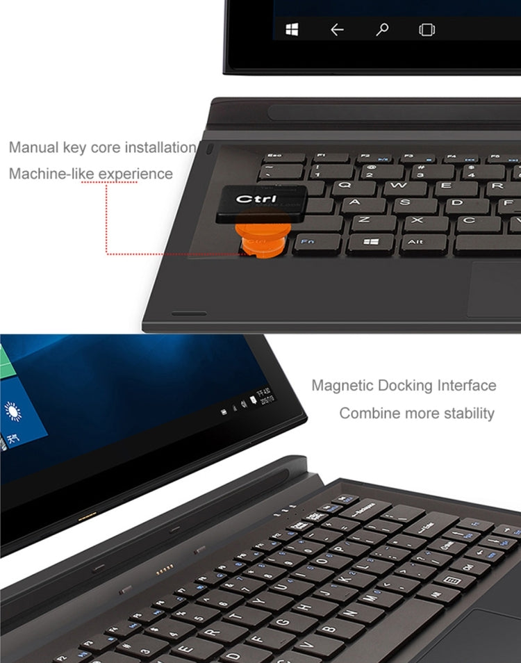 2 in 1 Magnetic Suction Full Touch Keyboard for Teclast X3 Pro/Tbook 16 (WMC0210B/WMC0032B)(Black)