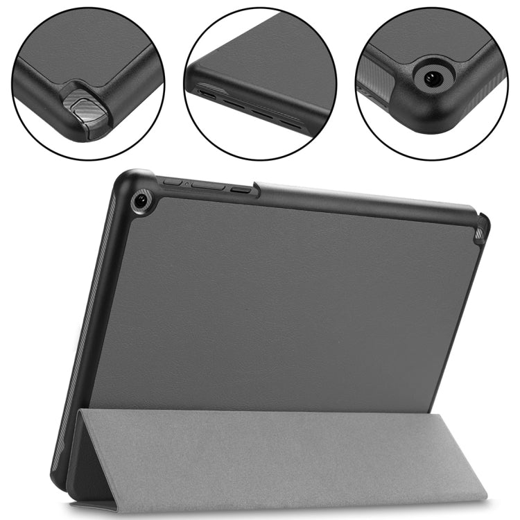 Custer Texture Horizontal Flip PU Leather Case for Acer Chromebook Tab 10, with Three-folding Holder