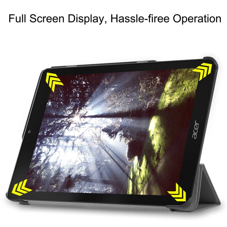 Custer Texture Horizontal Flip PU Leather Case for Acer Chromebook Tab 10, with Three-folding Holder