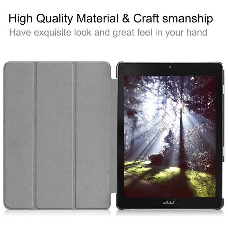 Custer Texture Horizontal Flip PU Leather Case for Acer Chromebook Tab 10, with Three-folding Holder