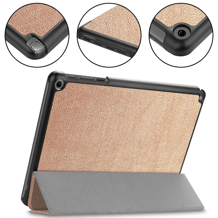 Custer Texture Horizontal Flip PU Leather Case for Acer Chromebook Tab 10, with Three-folding Holder