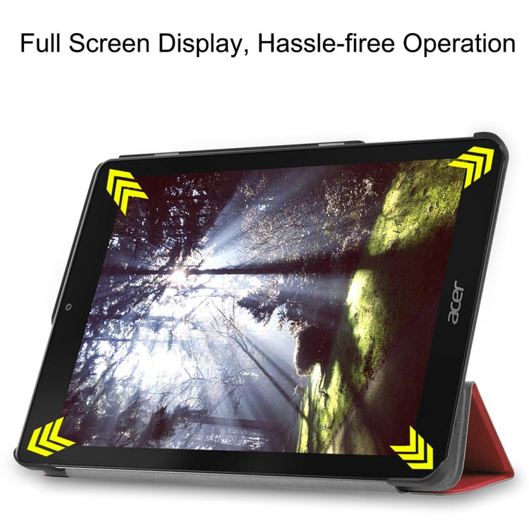 Custer Texture Horizontal Flip PU Leather Case for Acer Chromebook Tab 10, with Three-folding Holder
