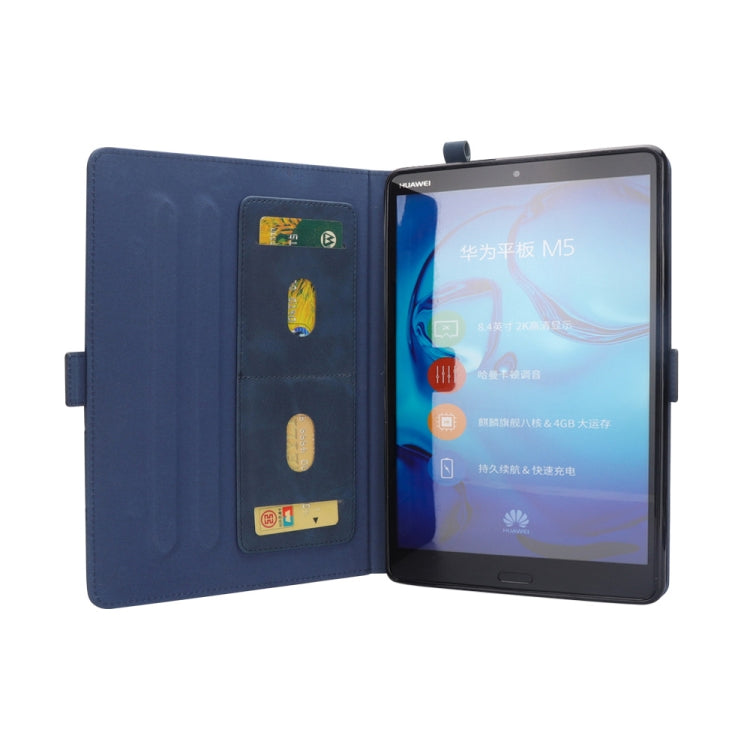 Horizontal Flip Double Holder Leather Case for Huawei MediaPad M5 8.4, with Card Slots & Photo Frame & Pen Slot