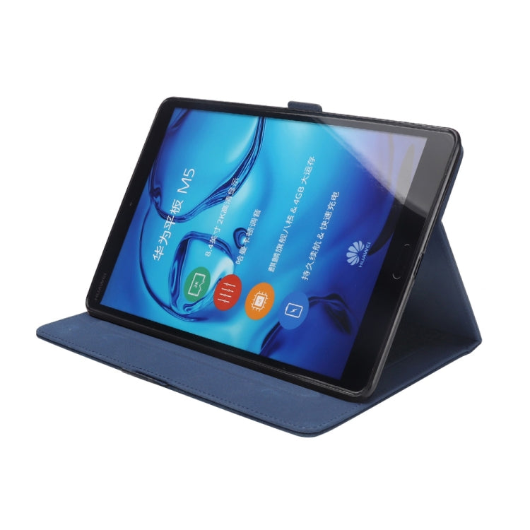 Horizontal Flip Double Holder Leather Case for Huawei MediaPad M5 8.4, with Card Slots & Photo Frame & Pen Slot