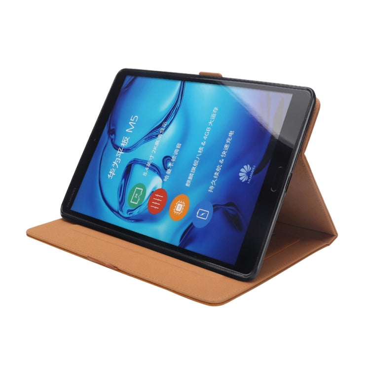 Horizontal Flip Double Holder Leather Case for Huawei MediaPad M5 8.4, with Card Slots & Photo Frame & Pen Slot