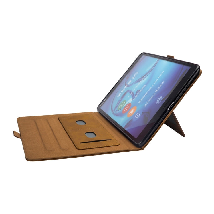 Horizontal Flip Double Holder Leather Case for Huawei MediaPad M5 8.4, with Card Slots & Photo Frame & Pen Slot