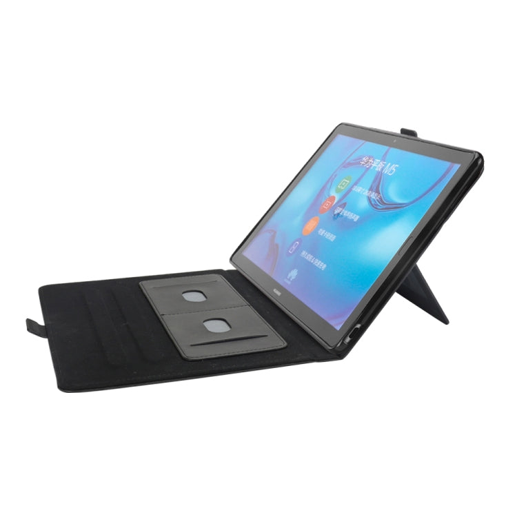 Horizontal Flip Double Holder Leather Case for Huawei MediaPad M5 10.8, with Card Slots & Photo Frame & Pen Slot