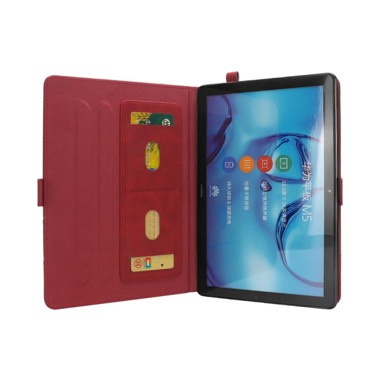 Horizontal Flip Double Holder Leather Case for Huawei MediaPad M5 10.8, with Card Slots & Photo Frame & Pen Slot