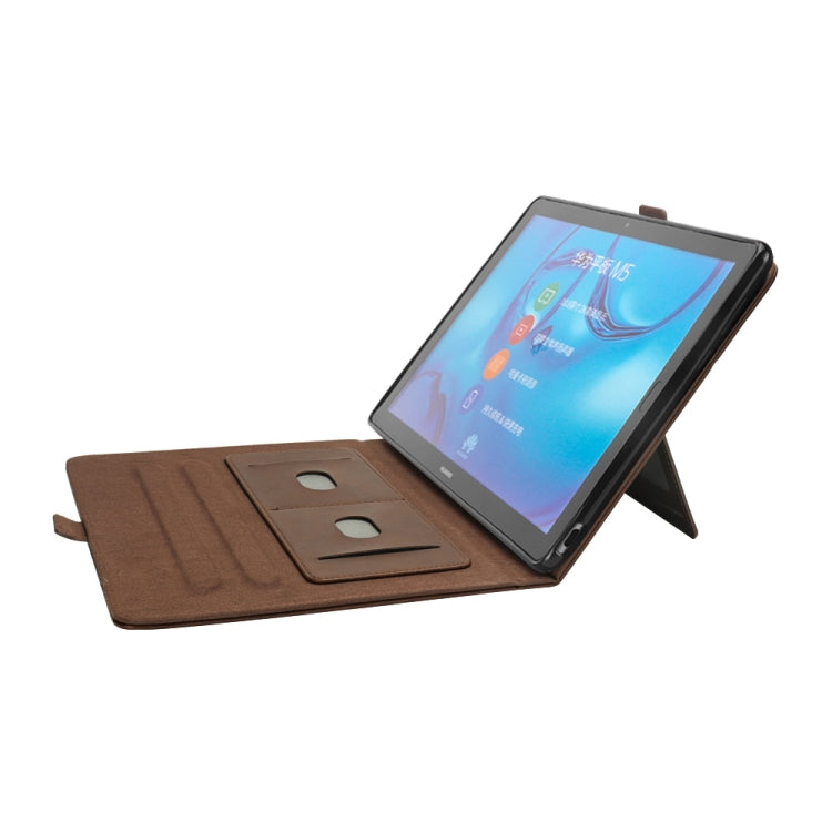 Horizontal Flip Double Holder Leather Case for Huawei MediaPad M5 10.8, with Card Slots & Photo Frame & Pen Slot