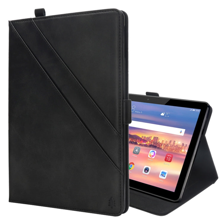 Horizontal Flip Double Holder Leather Case for Huawei MediaPad T5 10.1, with Card Slots & Photo Frame & Pen Slot