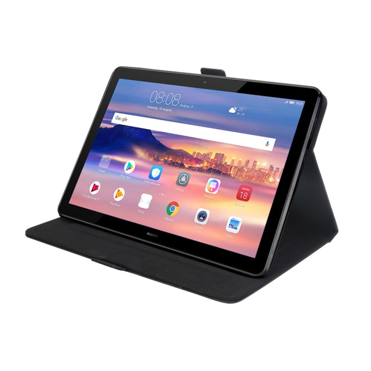 Horizontal Flip Double Holder Leather Case for Huawei MediaPad T5 10.1, with Card Slots & Photo Frame & Pen Slot